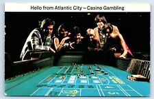 Postcard - Hello From Atlantic City Casino Gambling Dice Craps Table New Jersey picture