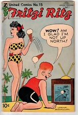 UNITED COMICS #15 1951 SEXY BIKINI CHEESECAKE COVER GOLDEN AGE picture