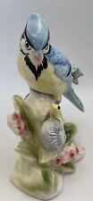 Vintage Ceramic Blue Jay/Snail Figurine Made in Japan picture
