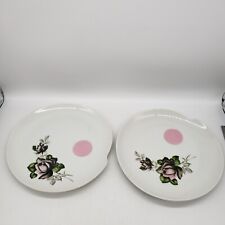 Vintage  Set of 2 White Snack or Luncheon Plates Floral Rose Pattern - No Cups picture