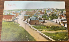 Sawyer Wis Door County Bird's Eye View 1909 Town Scene Postcard Posted picture