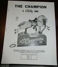 Bally Ride-the-Champion Coin Operated Horse Installation and Service Manual picture