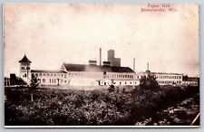 Rhinelander Wisconsin~Paper Mill~Smoke Stack~Bell Tower~Silo~c1905 Postcard picture