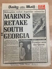 Daily Mail newspaper 26th April 1982 'Marines Retake South Georgia'Falklands War picture