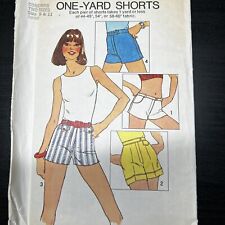 Vintage 70s Simplicity 6946 One Yard Hip Hugger Shorts Sewing Pattern 9 11 CUT picture