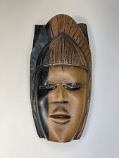 Vintage Hand Carved Wood African Tribal Ethnic Mask One Piece Two Toned 9.5x4.5” picture