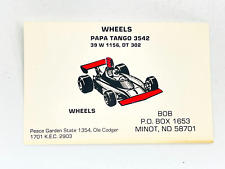 Vintage QSL Card Ham CB Amateur Radio Wheels Papa Tango 3542 Bob Minot ND picture