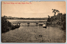 Eagle Mere, Pennsylvania - The Rustic Bridge and Lake - Vintage Postcard picture