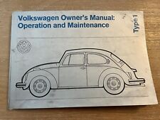 1972 VOLKSWAGEN TYPE 1 OWNERS MANUAL picture