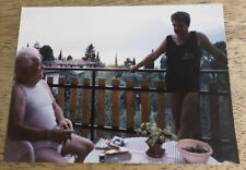 Vintage Photo - 2 Older Men on Balcony in Underwear picture