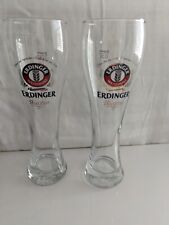 SET OF 2 ERDINGER WEISSBRAU BEER GLASSES. SAHM 0,31. 9