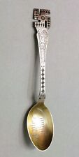 Rare Navajo Antique Silver Souvenir Spoon Whirling Log picture