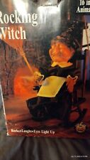 Vtg Gemmy Halloween Factory Rocking Witch Animated Cackling Glow Eyes 1991 W/Box picture