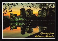 Postcard Australia Melbourne Victoria Yarra River at Dusk City Lights Capital picture
