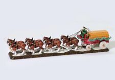Dept. 56  Snow Village 2004 Budweiser Clydesdales Wagon 16.5”  Retired 2006 /Box picture