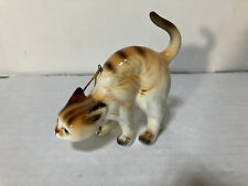 Porcelain Cat Christmas Holiday Ornament Ready to Pounce picture