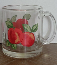 Vintage Libbey Glass Company Clear Glass Apple/Peach Mug/Cup  Made In USA (Used) picture