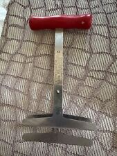 Vintage Foley 3 Blade Stainless Steel Food Chopper Red Wooden Handle picture