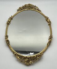VTG Matson Signed Gold Gilt Floral Handles Oval Mirror  picture