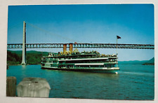 c 1960s NY Postcard Bear Mountain Bridge Hudson River Steamer Alexander Hamilton picture