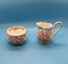 Vintage Royal Albert Crown China BLOSSOM TIME  Porcelain Creamer & Sugar picture