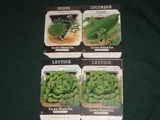 4 Vtg Lot 30s Litho Card Seed Packs Herbs Lettuce Cucumber Crafts Display #CPB picture