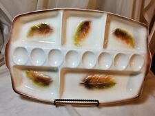 Vintage Sunkist Van Nuys California Pottery Deviled Egg Tray and Platter 1959 picture