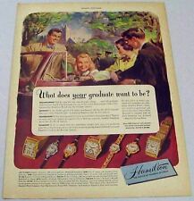 1948 Print Ad Hamilton Mens & Ladies Wrist Watches Happy Graduates Convertible  picture