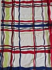 Vintage 50's Wild Colors printed tablecloth Wavy Lines Cotton Kitschy picture