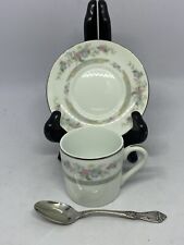 Vintage Lynnbrooke Heritage 1981 mini  bone china cup and saucer  w/ small spoon picture