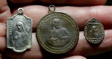 3 Old Different Metals Christian Artifacts Pendants Dug In Latvia Field picture