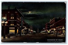 1913 Rochester Night Moonlight Street View Duluth Minnesota MN Vintage Postcard picture