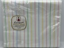 MCM Springmaid Candycale Combed Percale Double Flat Sheet 81x108 Pastel Stripes picture