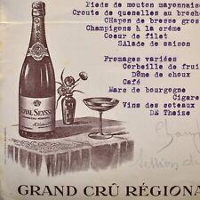 1935 Hotel La Feuillée Restaurant Grand Cru Wine Menu Le Bourg Theizé France picture