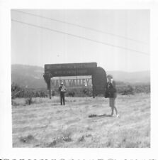 vintage photo man woman by Napa Valley sign California picture