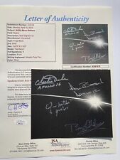 4 NASA MOONWALKERS signed 6x6 paper ALDRIN, DUKE, MITCHELL & BEAN   JSA #XX91678 picture