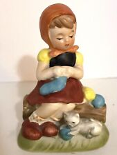 Vintage Porcelain girl Kitty CAT  1950s Arnalt hand-painted EX Condition so cute picture