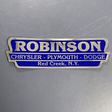 Vintage NOS Chrysler Plymouth Dodge Dealership Sticker Blue And Chrome New York picture