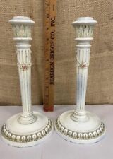 Vintage Pair Cast Iron Candle Holders. Taper Candles A.M.W. Newark USA picture