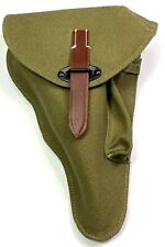 WWII GERMAN HEER WAFFEN ARMY WALTHER P38 DAK TROPICAL CANVAS WEB PISTOL HOLSTER picture