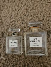 2 Vintage Chanel No 5 Perfume Mini Bottle Empty 15 ml 7.5ml Glass Stopper picture