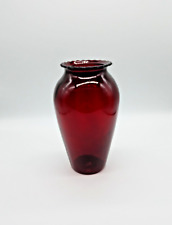 Vintage Ruby Red Glass Vase 9