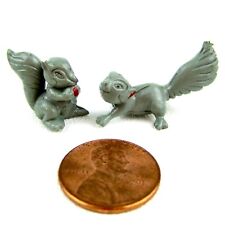 NOS Vintage Miniature Plastic Squirrel Pair- SSCO Hong Kong 2204- Craft Fairy picture