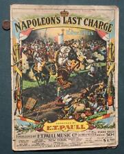 1910 ET Paull Napoleon's Last Charge March Sheet Music Beautiful Graphics # TWO- picture