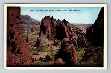 Pikes Peak CO-Colorado, Bird's Eye View Garden Of Gods, c1939 Vintage Postcard picture
