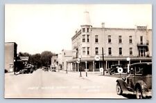 J90/ New London Wisconsin RPPC Postcard c40-50s Water St Stores Hotel 501 picture