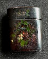 Fedoskino 1920s Russian Lacquer box author work flower cigarette box palekh RARE picture