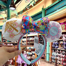 Disney Parks It's a small world clock Mickey Sequined Minnie Ears Bow Headband picture