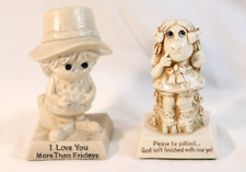 Vintage Russ Berries Resin Figures Set Love You More 1970 Please Be Patient 1976 picture