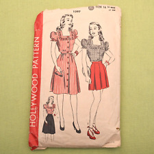 Vintage 1940s Hollywood Blouse Skirt Shorts Pattern - 1397 - Bust 34 Complete picture